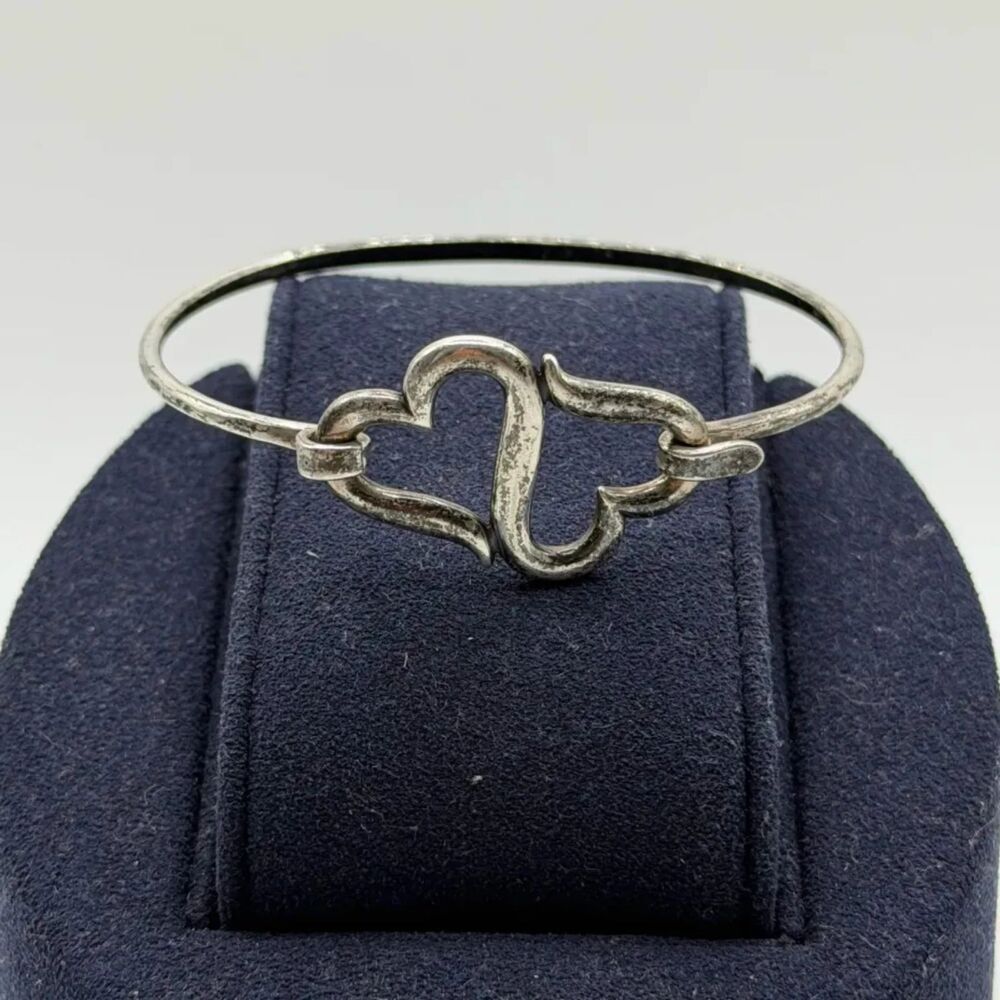 Retired JAMES AVERY Double Heart To Heart Hook On Bangle Bracelet